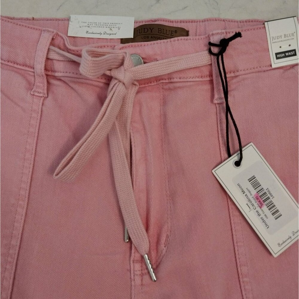 NWT Judy Blue Pink High Waist Pocket Denim Jogger Sz 11/30 - Picture 4 of 15